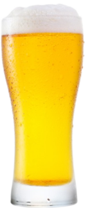 Verre de bière blonde